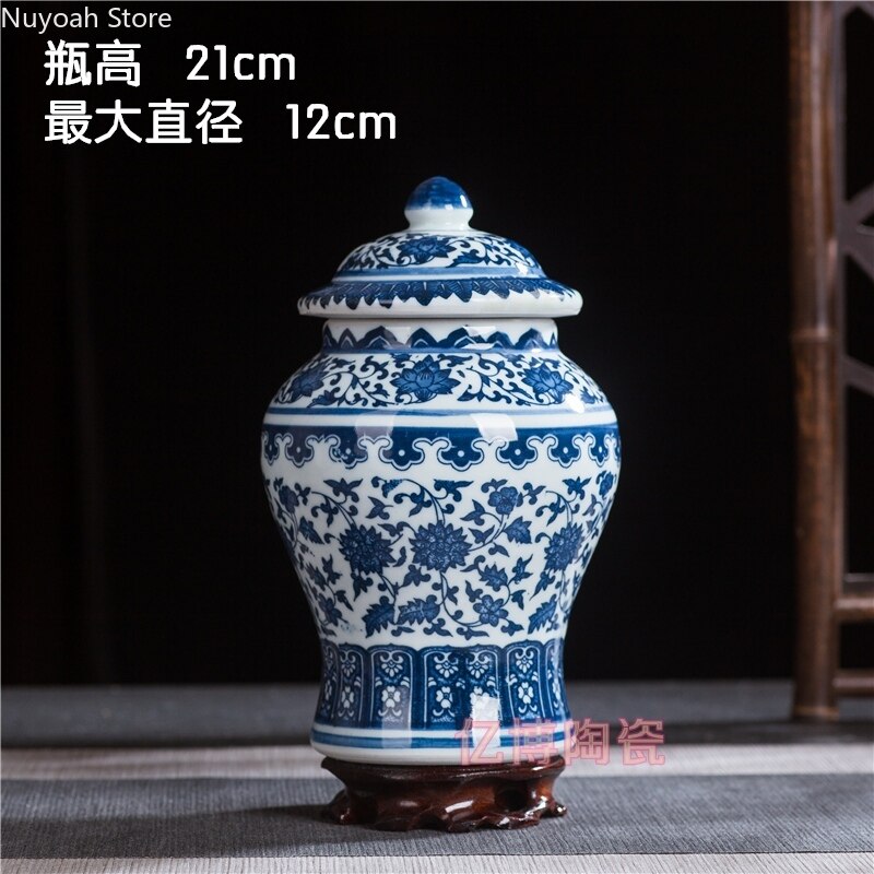 Réservoir de stockage en céramique, porcelaine bleu-blanc Antique, réservoir de stockage pour la maison, artisanat de décoration, accessoires de salon