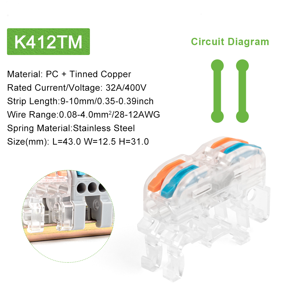 Din Rail Draad Connector Snelle Universele Compacte Elektrische Kabel Led Licht Lamp Conector Geleider Terminal Blok 2/3pin: Bruin