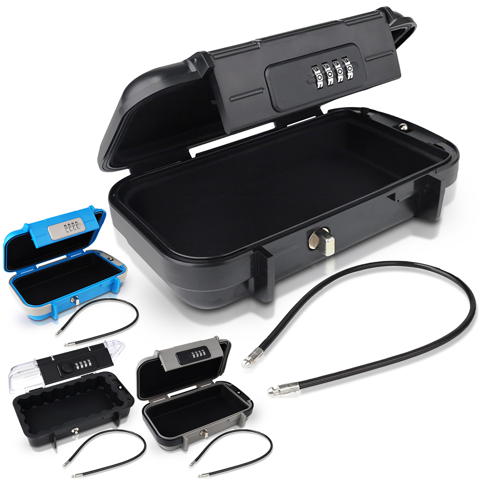 Reiskluis Grote code Waterdichte sleutelkluis Draagbare lockbox met verwijderbare kabelhandgreep Outdoor organizer