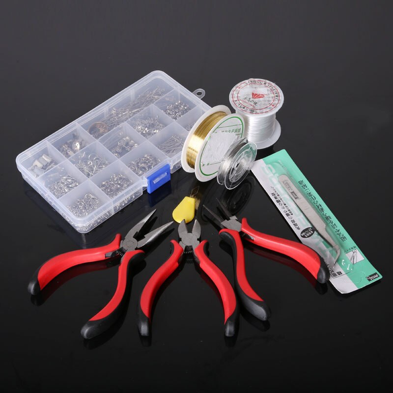 Handmade DIY Earrings Accessories Material Package Jewelry Findings Set Portable Jewelry Beading Making Tools Box Set: 4