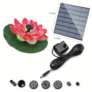 1.2W solar lotus fountain pump, DIY lotus solar fountain, suitable for garden bird bath, pond decoration, water features: Dark Grey