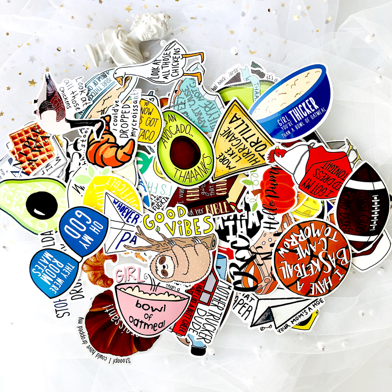 67pcs VSCO Girl Cartoon Fruit Stickers Food For Luggage Laptop Skateboard Motorcycle Bike Car Guitar Fridge Decal Sticker