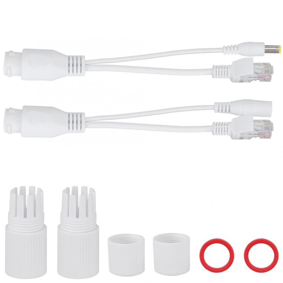 Câble d'adaptateur POE RJ45 1 paire | Kit de séparateur d'injecteur RJ45 avec bouchon étanche, combinaison de synthétiseur Power Over Ethernet