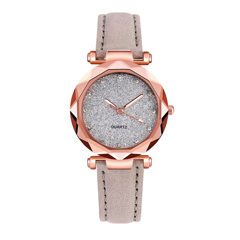 Ladies Korean Rhinestone Rose Gold Quartz Watch Female Belt Watch Women's Watches Clock Watch Women Watches: C