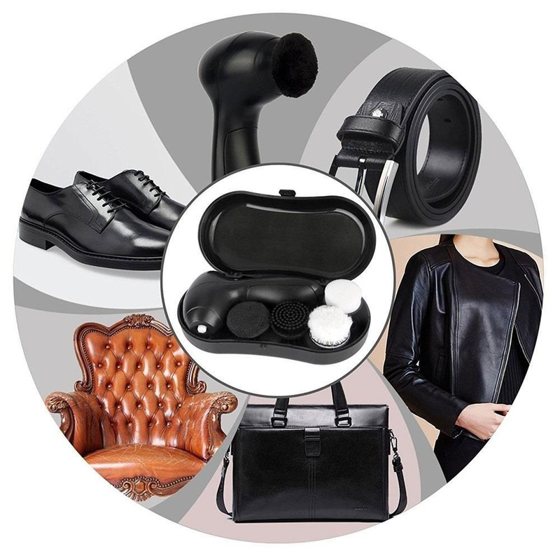 Pulidor de zapatos eléctrico de mano, limpiador de zapatos, Kit de cepillos de limpieza de zapatos portátiles para zapatos de cuero