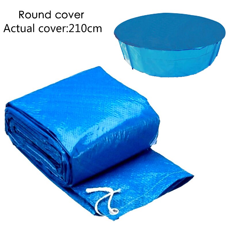 Uima -altaan kansi pöly sateenpitävä uima -altaan kansi sininen pyöreä pressu, joka on kestävä perheen puutarha -altaille uima -altaan tarvikkeet: 210 x 210cm