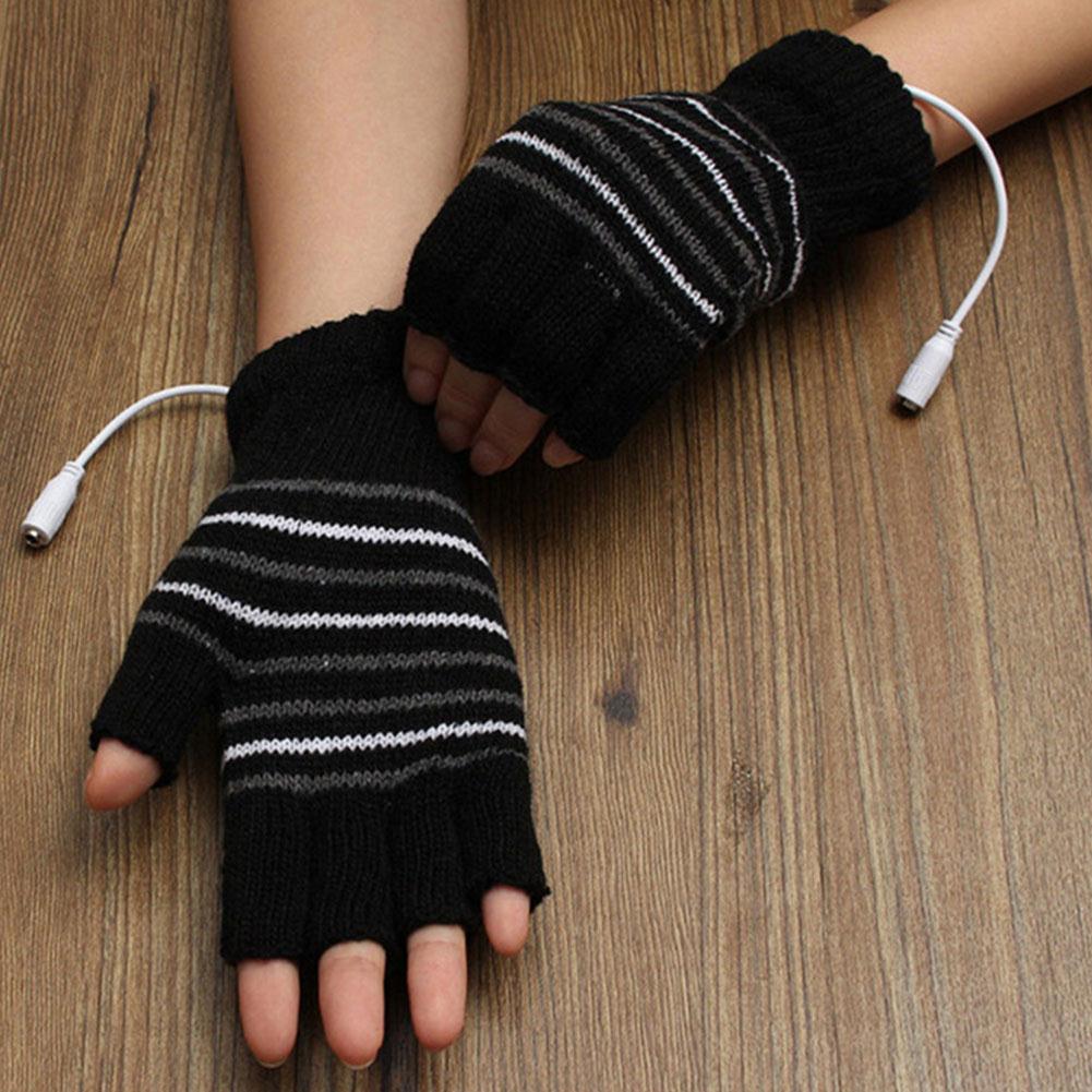 Ademende 2 kleuren 5v batterij aangedreven motorfiets gebreide verwarmde handschoenen verwarmde handschoenen motorcross sport winter handschoenen outdoor