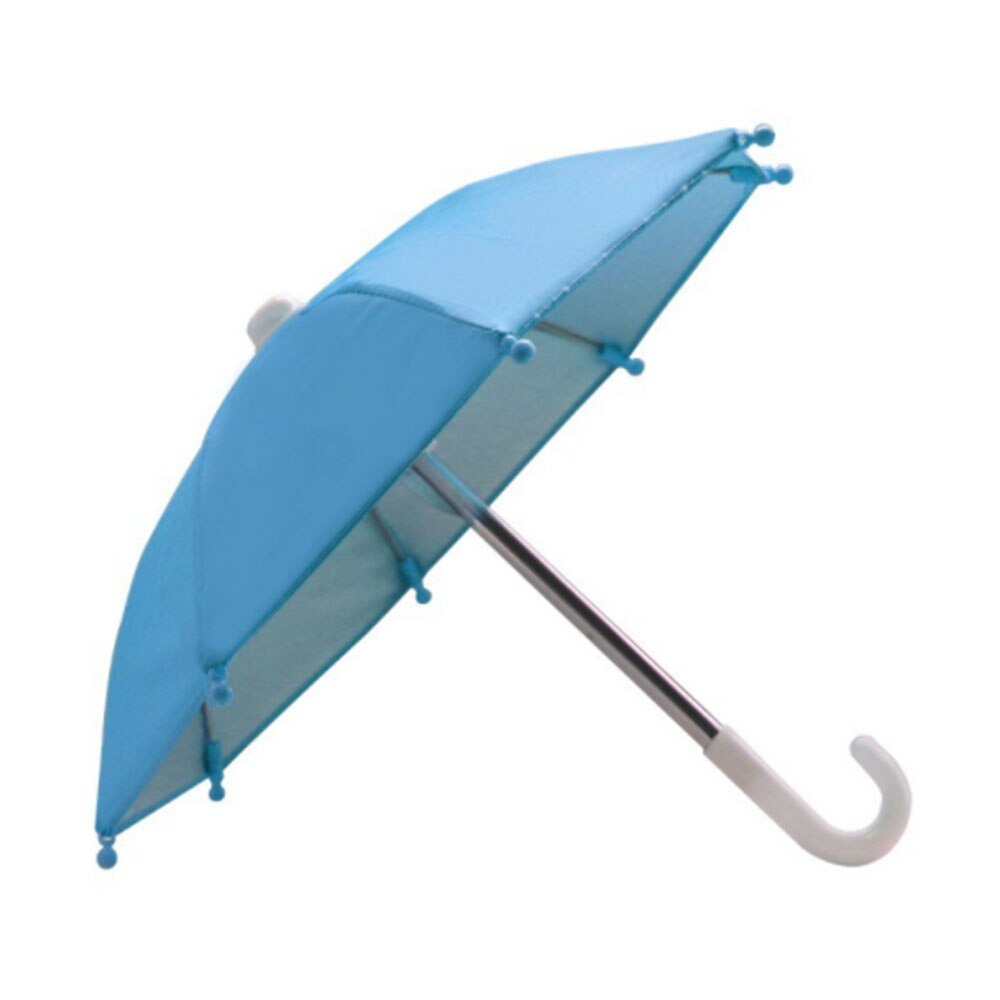 Soporte de teléfono para bicicleta, Mini sombrilla, accesorios de decoración para bicicleta, Paraguas automático para móvil de poliéster: Azul