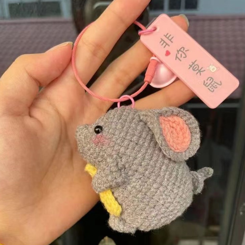 Tricot fait à la main bricolage artisanat souris poupée de dessin animé porte-clés décoratif Kit de Crochet pour les débutants adultes apprendre au Crochet matériel Kit
