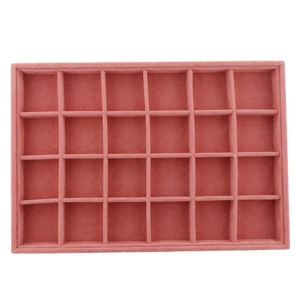 Pink Velvet Stackable Jewelry Tray Showcase Necklace Studs Display Organizer: 5