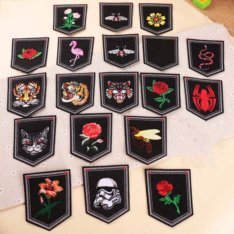 Wysokiej jakości tendencja w modzie kwiat wzór tygrysa hafty odznaka łatki DIY ubrania bagaż ozdobne łaty