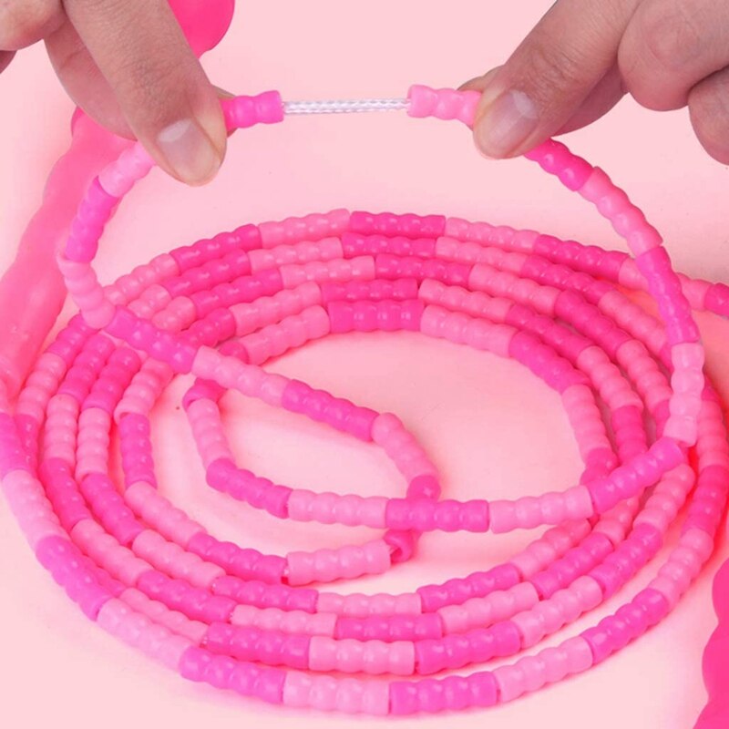 Beaded Skipping Rope, Adjustable-Fitness for Men, Women and Children, Exercise Segmented Fitness Skipping Rope -9 Feet