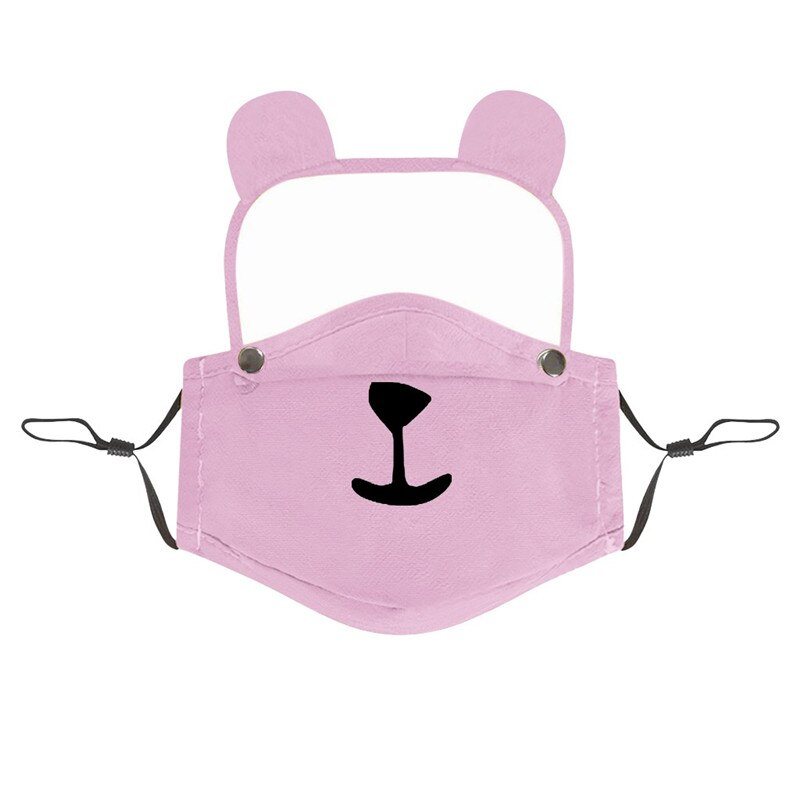 Child Washable Reusable Face Protectors With Detachable Animal Ear Eye Shield Visual Shield Splash Screen Protective Face Wear: PK