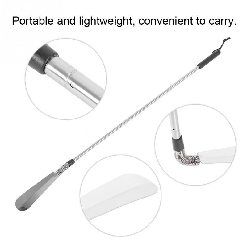 Telescopic Spring Shoe Horn Shoe Accessory Stainless Steel Stretchable Shoe Lifter Long Pull Shoehorn for The Elderly & Pregnant