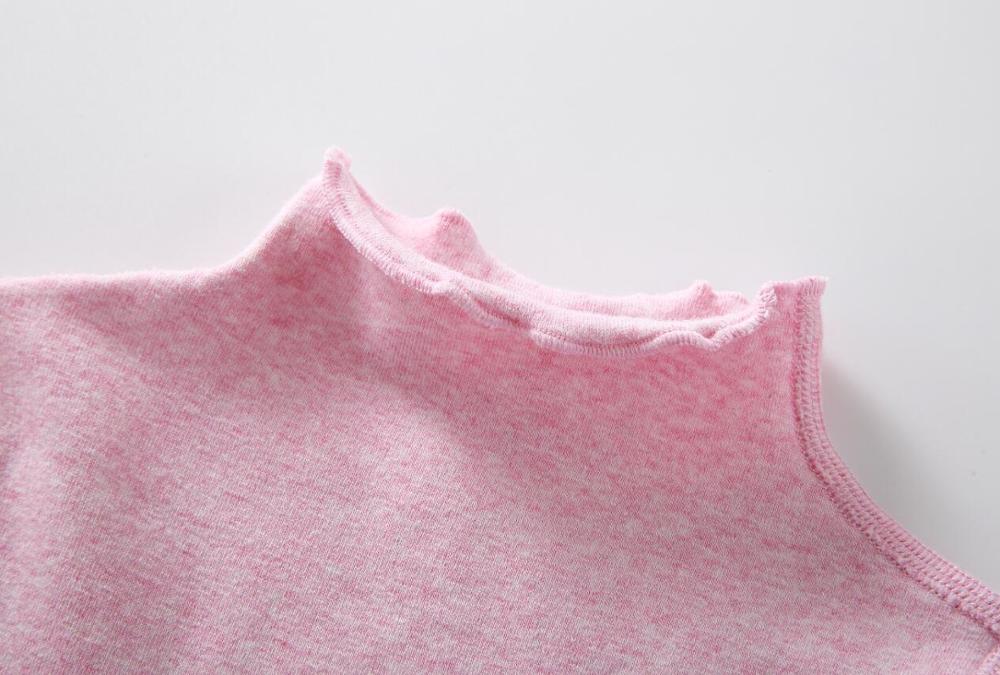 Baby kleding hoge picot hals bodysuit kinderen kleding baby jongens meisjes kleding lange mouwen kinderen kleding solid: pink / 3T
