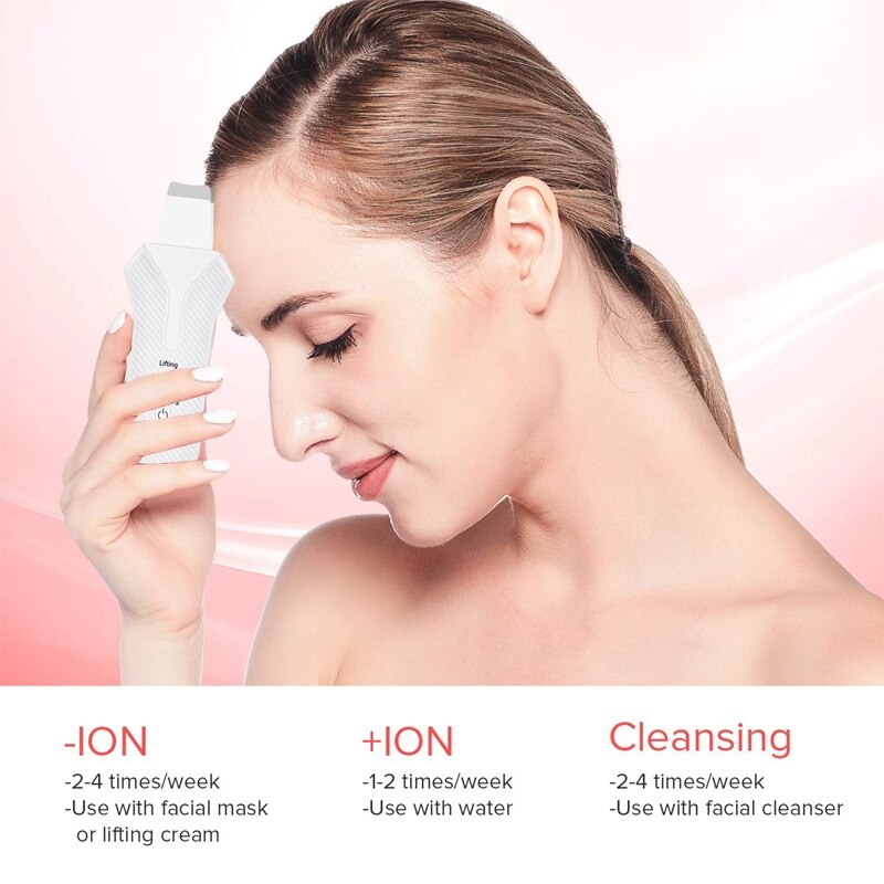 Skin Scrubber Blackhead Remover Extractor Pore Cleaner Removal Kit Facial Skin Exfoliator - Facial Lifting Tool(White)