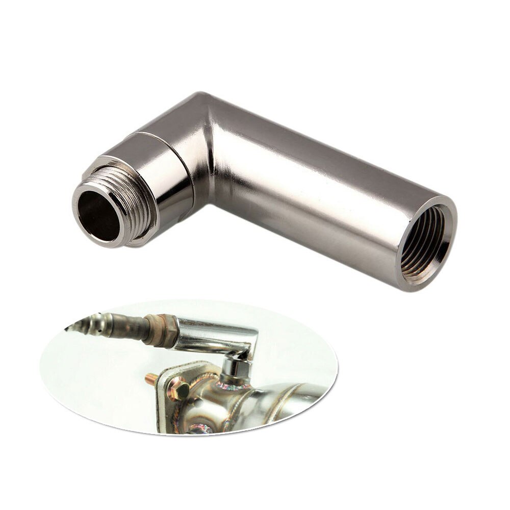 1pc M18*1.5 Car Catalytic Converter O2 Oxygen Sensor Angled Extender Extension Spacer 90 Degree CEL Fix Sensor Adapter 76mm