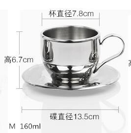 Conjunto de tazas de café de doble capa de acero inoxidable de taza de té de flor taza de té d'Angleterre espresso taza de café: M