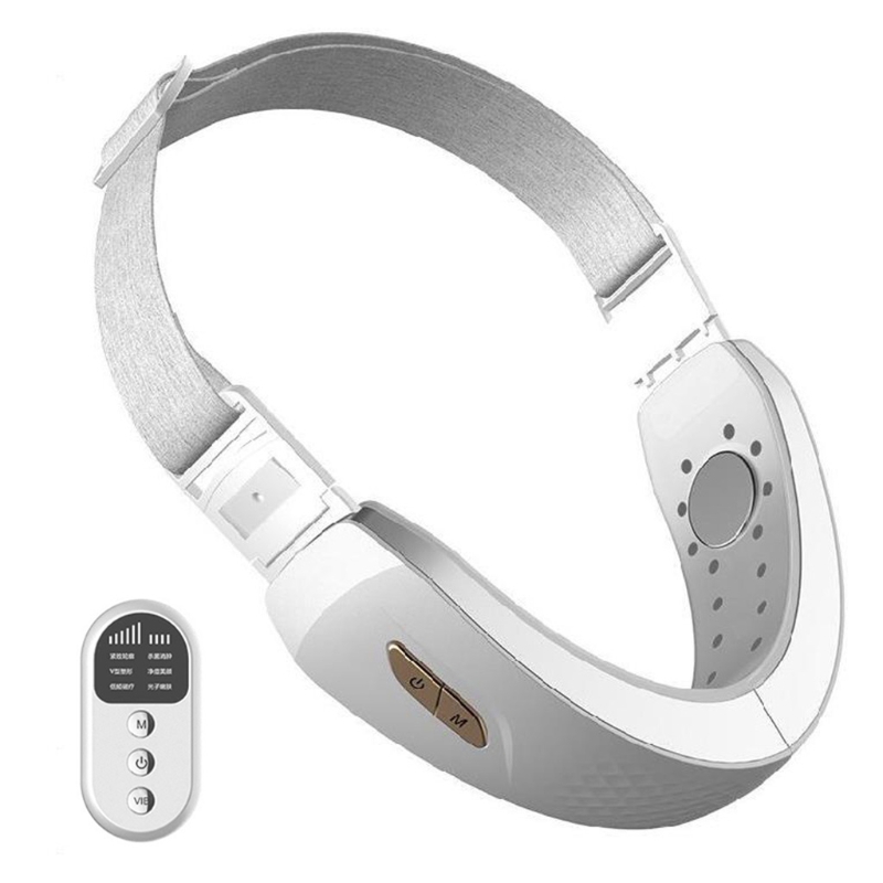 A0ND V-Gezicht Vormgeven Stimulator Intelligente Face-Lifting Instrument Trillingen Licht Massage V Gezicht Verstevigende Tool Voor Aanscherping: WHITE