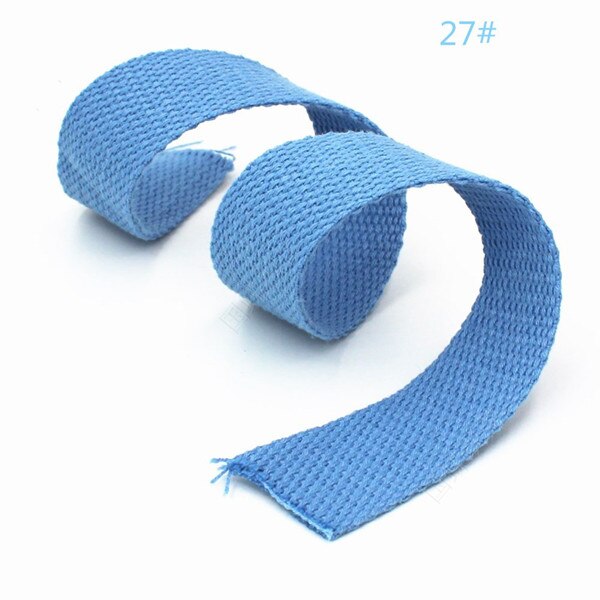 6M * 2.5 Cm Gekleurde Katoenen Dikke Vlakte Canvas Gordel Backpack Strap Bagage Accessoires Tas Maken Naaien Diy huisdier Aangelijnd: 27  sky blue