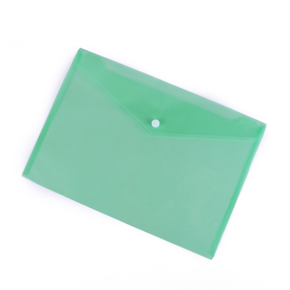 A4 Size Envelope Folder PP Plastic Storage Pouch Holder Paper Document File Folder Organizer Bag with Snap Button Closure: Transparent Green