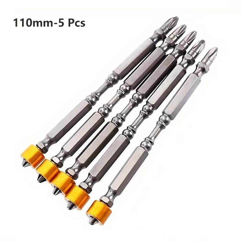 5/10 Stück PH2 magnetische Schraubendreher-Bits Kreuzschlitz 1/4 Zoll Sechskantschaft mit Magnetring für Elektroschrauber: Gold