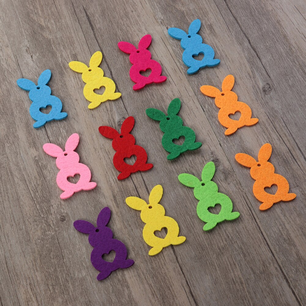 10 pièces pâques non tissé lapin décor lapin décor pour sac vêtements (couleur mixte)