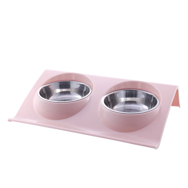 anti splash stainless steel pet bowl double bowl cat food basin dog product water basin rice basin anti overturning package