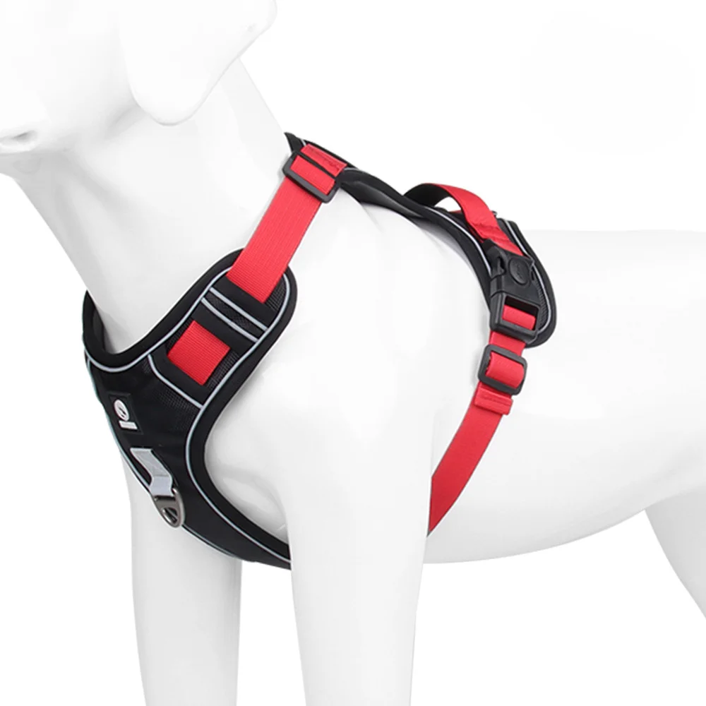 Dog Leash Explosion-proof Punch Handle Multifunctional Chest Back Large Dog Rope Reflective Pet Chest Strap: 4XL / Orange