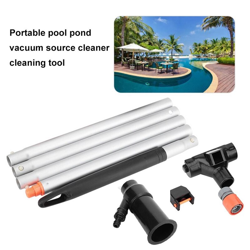Pool Vacuum Cleaner Portable for Swimming Pool Pond Vacuum Jet 5 Pole Sections Detachable Cleaning Tools