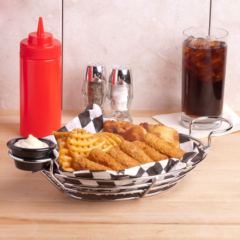 Stainless Steel French Fries Serving Basket Bread Fast Food Tray Holder Hamburger Stand Chicken Snack Storage Hotel Tableware