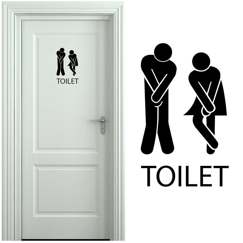 Funny Toilet Wall/Door Stickers Bathroom Decoration Waterproof Decals Vinyl Wallpaper Poster Home Decor The Wall O E0O8