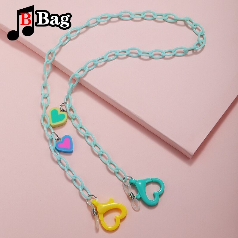 Kleur Liefde Hart Gesp Versieren Handtas Tas Acryl Chain Accessoires Masker Bril Chain Vervanging Ketting Diy Versieren Kettingen: color 4