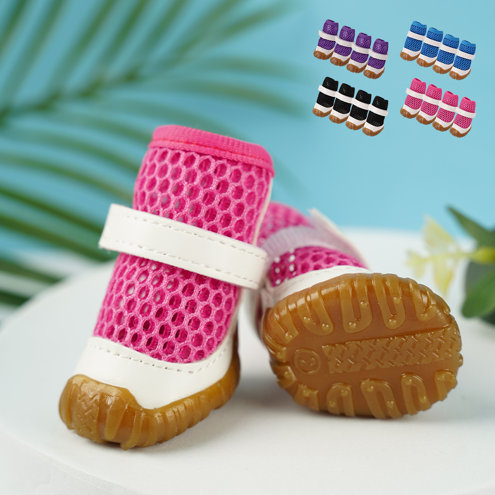 4 stücke Sommer Hundes chuhe Anti-Rutsch-Haustier Welpen Stiefel für kleine Hunde atmungsaktive Katze Chihuahua Schuhe Socken für kleine Hunde Yorkshire