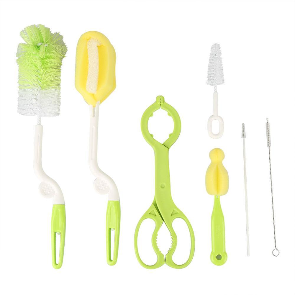 7 stks/set Baby Zuigfles Borstels Fles Spons Nylon Kinderen Melk Fles Wassen Borstels Cleaning Tools: Default Title