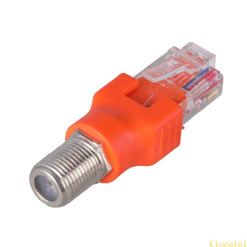 1pc rf till  rj45 omvandlare adapter f-typ kontakter rf hona till  rj45 hane koaxial koaxial pipa kopplingsadapter