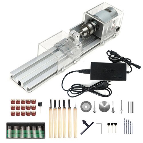 Lathe Machine Turning Lathe Woodworking DIY Wood Lathe Milling Machine Mini Lathe Buddha Pearl Grinding Polishing Beads: Set1