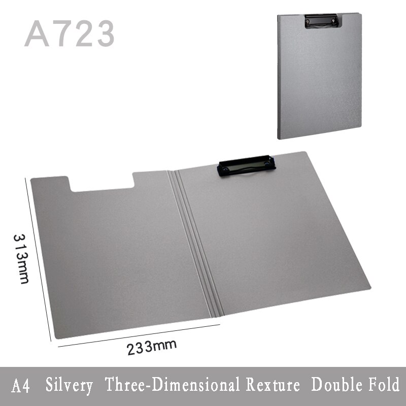 A4 Multi-function Writing Clip Office Supplies with Storage Double Fold Board Writing Board School Supplies Office Professionals: Silvery