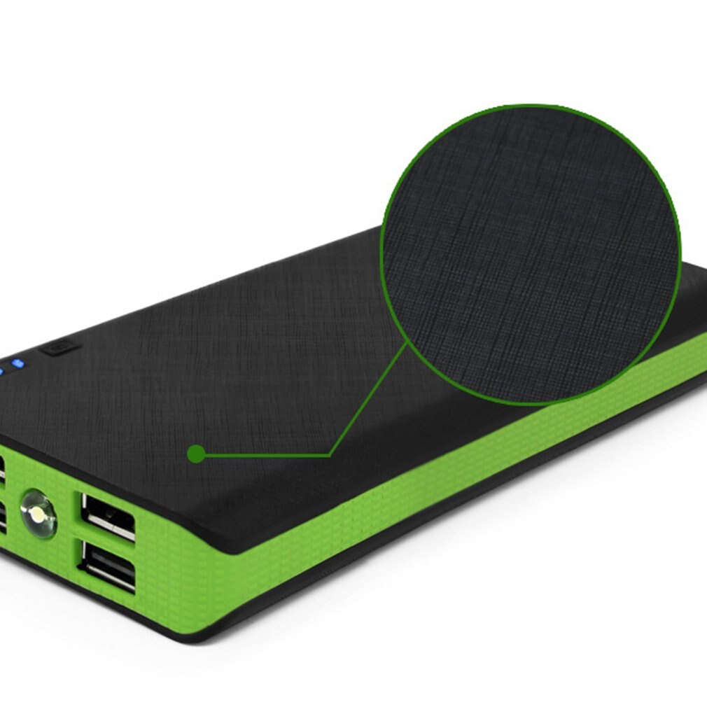 Carcasa de batería portátil con linterna LED 4 puertos USB 5V 2A cargador tipo batería externa estuche DIY Kits alimentados con baterías 6x18650