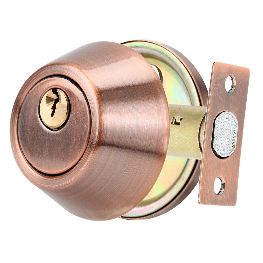 Bronze Door Lock Stainless Steel Single Cylinder Safety Anti-Theft Bedroom Door Lock with Keys