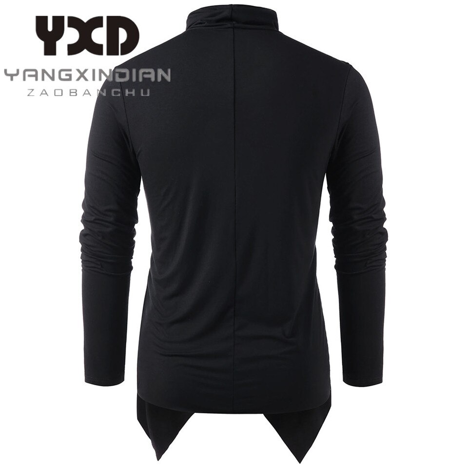 Strik til mænd mænd asymmetrisk cardigan afslappet strikket mand trøjer sjalkrave åben front overlap herre sweater