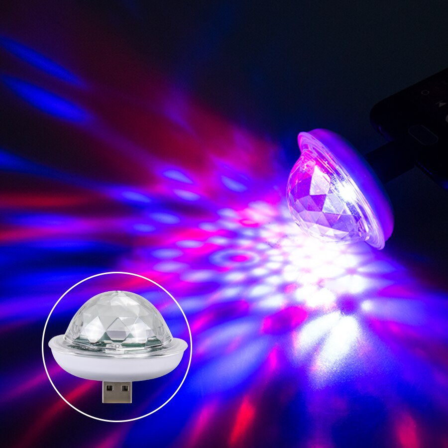 Mini luces de discoteca USB, Luz Portátil de en casa, CC de 5V, Led alimentada por USB, Bola de de escenario, iluminación de DJ, de Karaoke, Led de Navidad