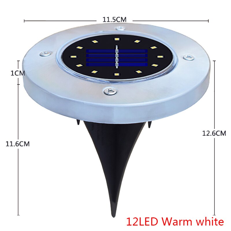 Waterproof Solar Power Ground Buried Lights Floor Outdoor Garden Lawn Path Lamp: White