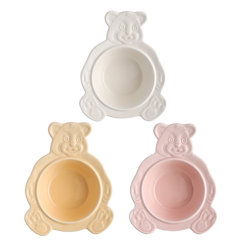 Ceramic Cereal Bowls Breakfast Milk Cereal Fruit Salad Bowl Cute Bear Ceramic Bowl Dessert Baking Bowl Kitchen Tool