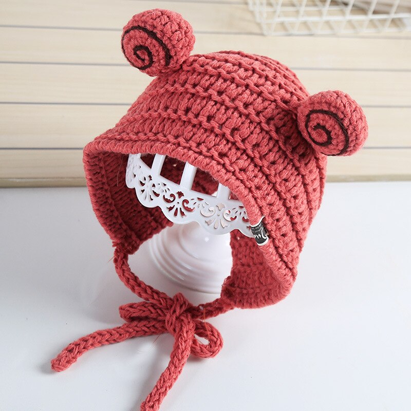 Snail Hat Beanies Knitted Winter Hat Solid Hip-hop Skullies Knitted Hat Cap Costume Accessory Warm Winter Lovely Christmas: Red