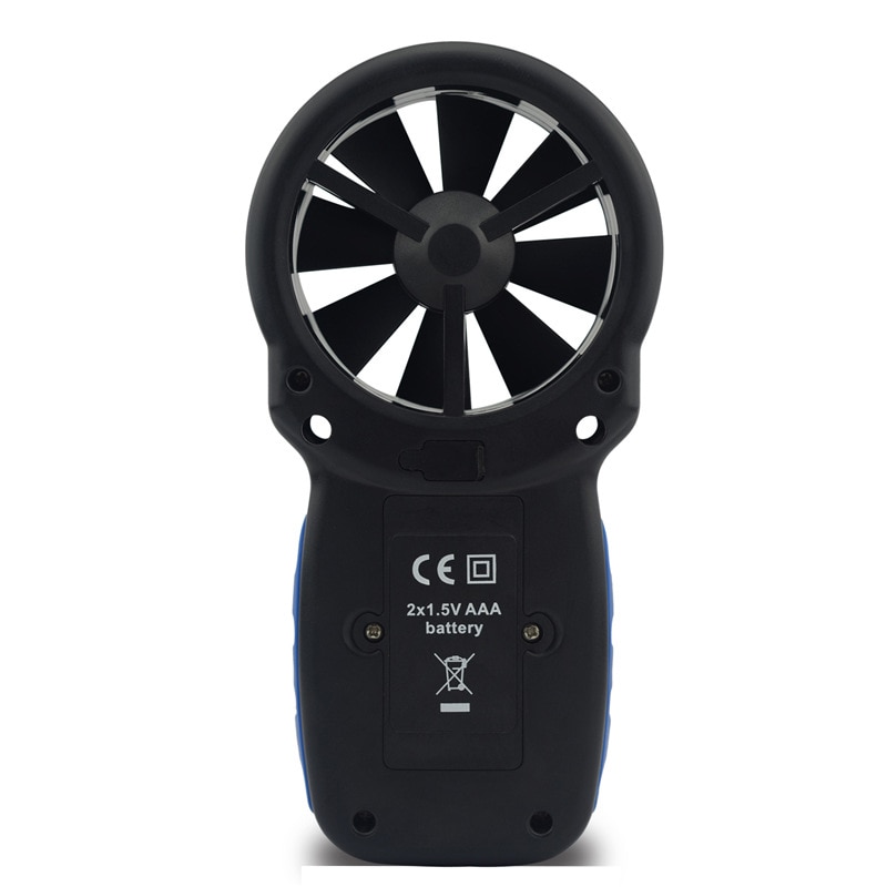 LCD Display Digital Anemometer Wind Speed Meter Air Flow Tester Meter Volume Ambient Temperature Humidity Measuring Tool