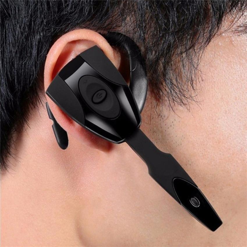 EX-01 5.0 Hanging Ear PS3 Bluetooth Headset Wireless Handsfree Single Ear-hook Earphone Button Silica Gel Headphone with Mic