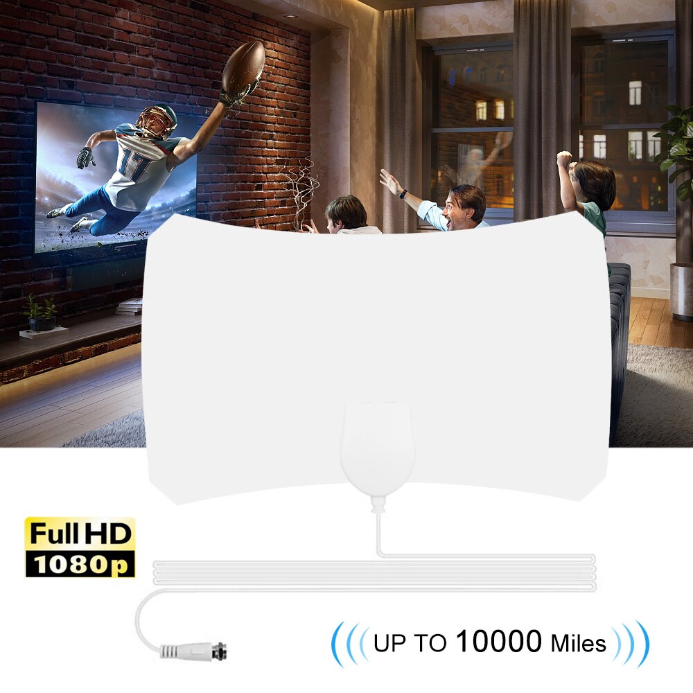 Indoor 10000 Miles Digital Antena 1080P HD TV Box Digital Antenna TV Aerial Amplified HDTV Antenna Indoor Aerial HD Flat