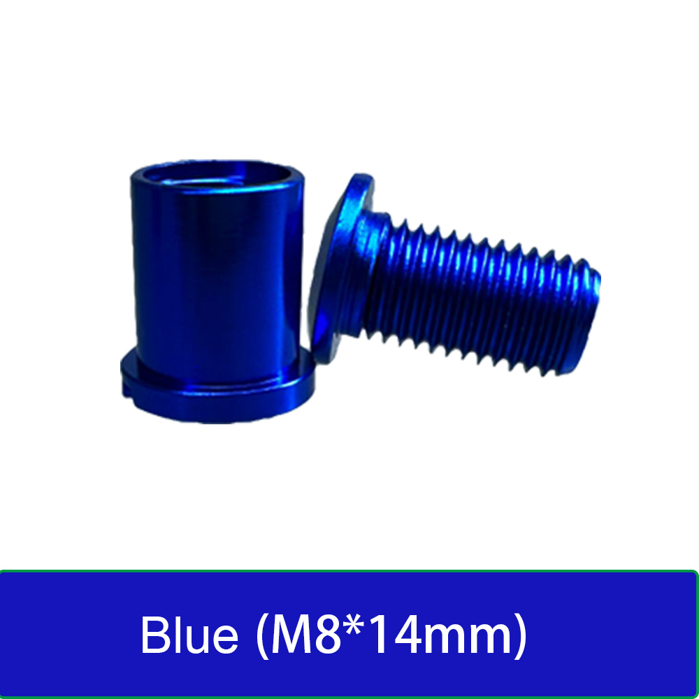 Perno de bielas de bicicleta de montaña M8, para tornillo de plato de manivela individual, doble y Triple, tuercas de fijación de rueda dentada de carretera, accesorio para bicicleta: Azul marino / 165mm