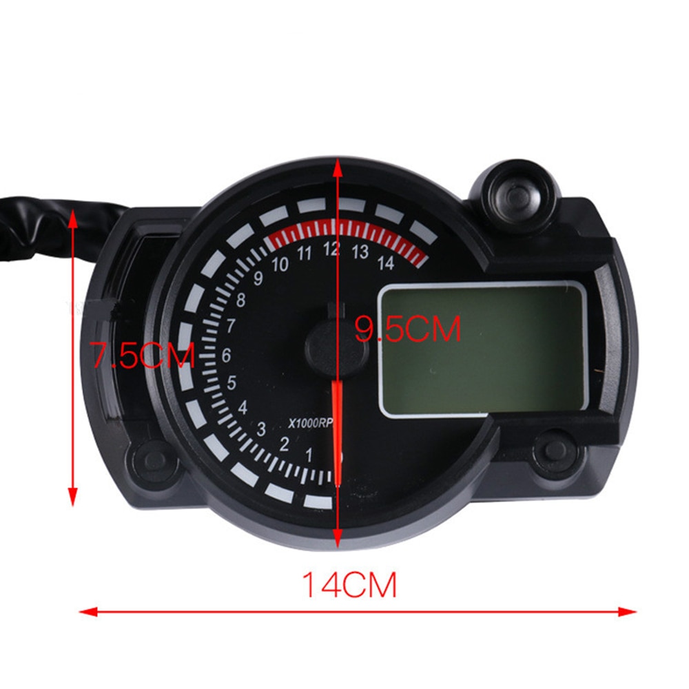 Motorcykel hastighetsmätare 7 färger lcd digital odometer justerbar max 299km/ h instrumentbräda motorcykel hastighetsmätare för koso  rx2n
